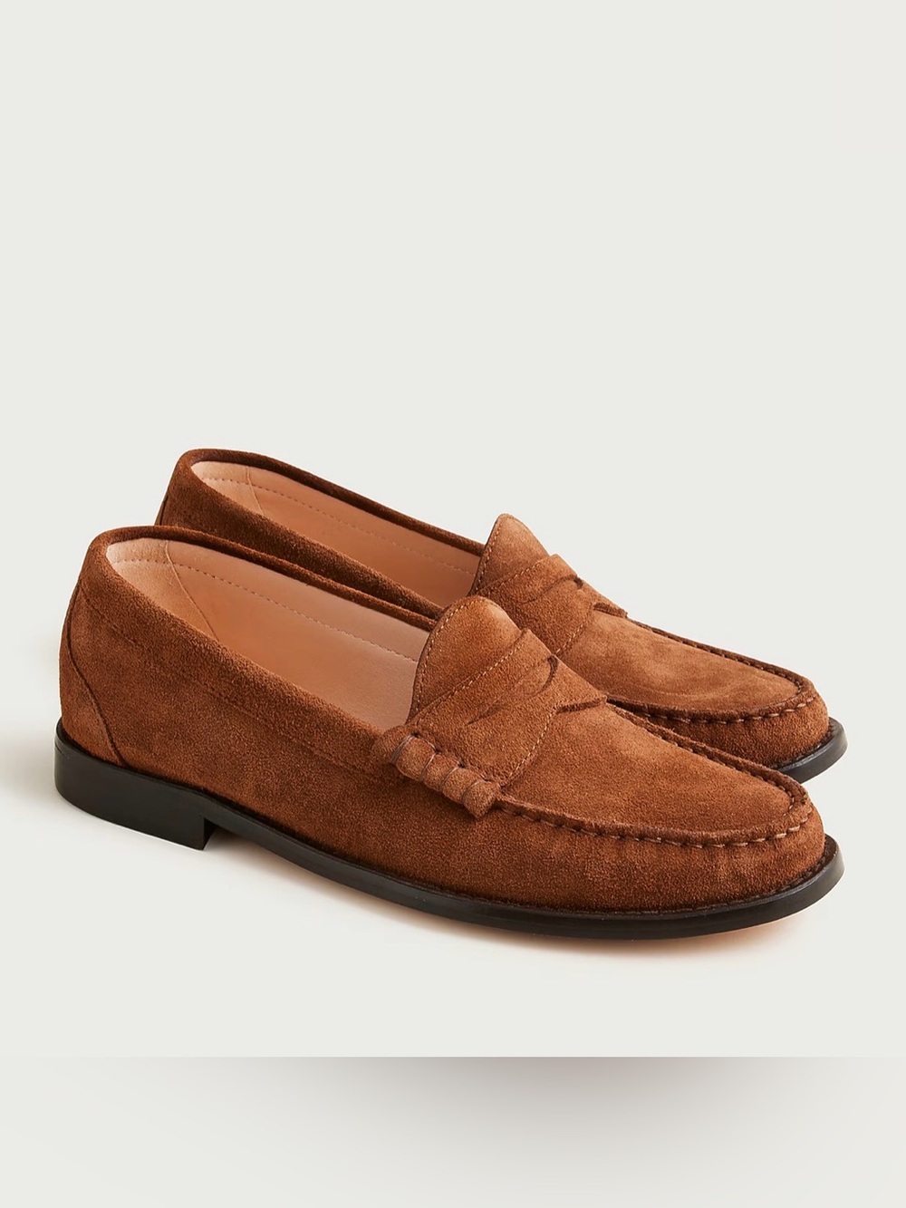 J CREW 5.5 Winona penny loafers in suede $220